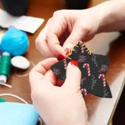 Canne à sucre et baie de Noel - Fond noir