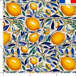 Carreaux motifs citrons - Fond blanc
