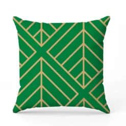 Carré géométrique art déco or - Fond vert pomme