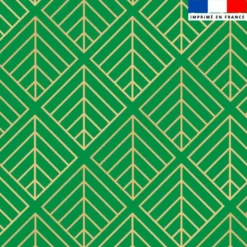 Carré géométrique art déco or - Fond vert pomme