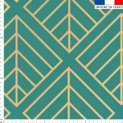 Carré géométrique art déco or - Fond turquoise