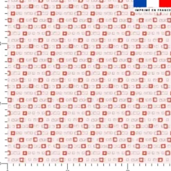 Carrés rouges - Fond rose - Création Lucie OBATON
