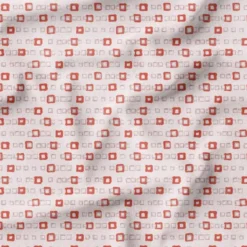 Carrés rouges - Fond rose - Création Lucie OBATON