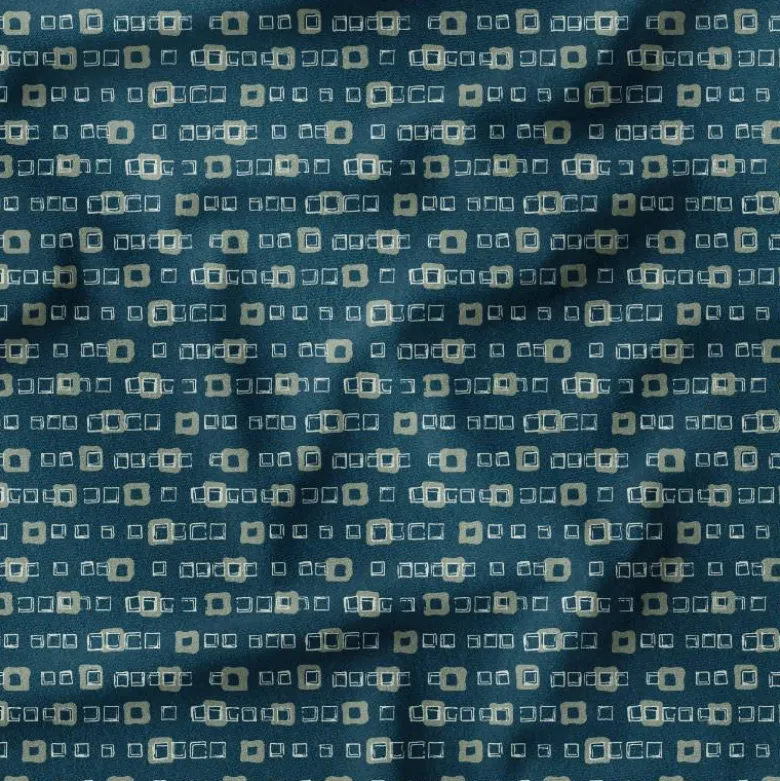 Carrés vert sauge - Fond bleu - Création Lucie OBATON