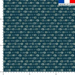 Carrés vert sauge - Fond bleu - Création Lucie OBATON