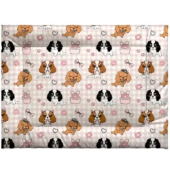 Cavalier king charles vichy - Fond beige rosé- Création Jolifox