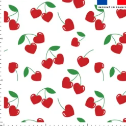 Cerise coeur rouge - Fond blanc