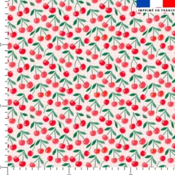 Cerise et carreaux zig zag - Fond rose pastel