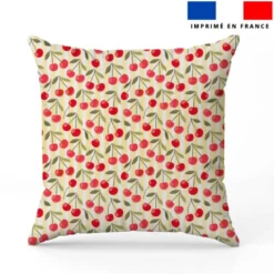 Cerise et fines rayures jaunes - Fond blanc