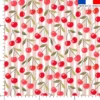 Cerise et fines rayures rouges - Fond blanc
