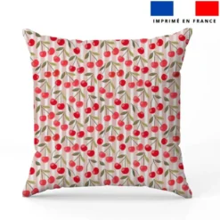 Cerise et fines rayures rouges - Fond blanc