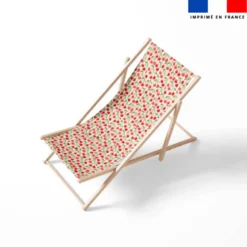 Cerise et fines rayures vertes - Fond blanc
