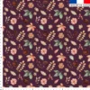 Chataigne et feuilles - Fond aubergine