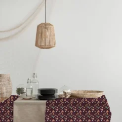 Chataigne et feuilles - Fond aubergine