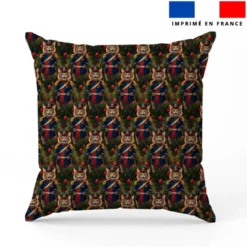 Chat de Noël en uniforme - Fond vert