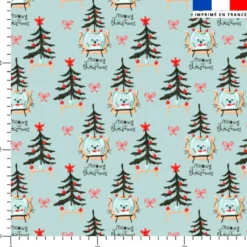 Chat meow christmas - Fond bleu glacier