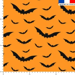 Chauves-souris noires - Fond orange