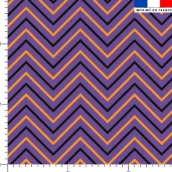 Chevrons noirs et oranges - Fond violet