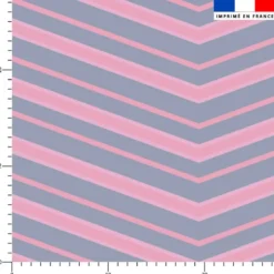 Chevrons roses et gris - Fond rose clair