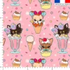 Chien et icecream - Fond rose - Création Jolifox