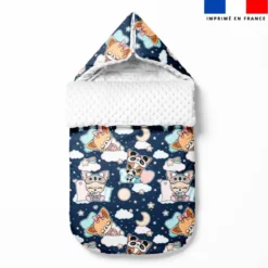 Chiens bonne nuit - Fond bleu nuit - Création Jolifox