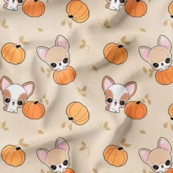 Chiens citrouille - Fond beige - Création Jolifox