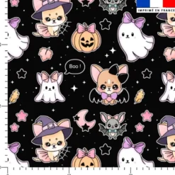 Chiens d'Halloween - Fond noir - Création Jolifox