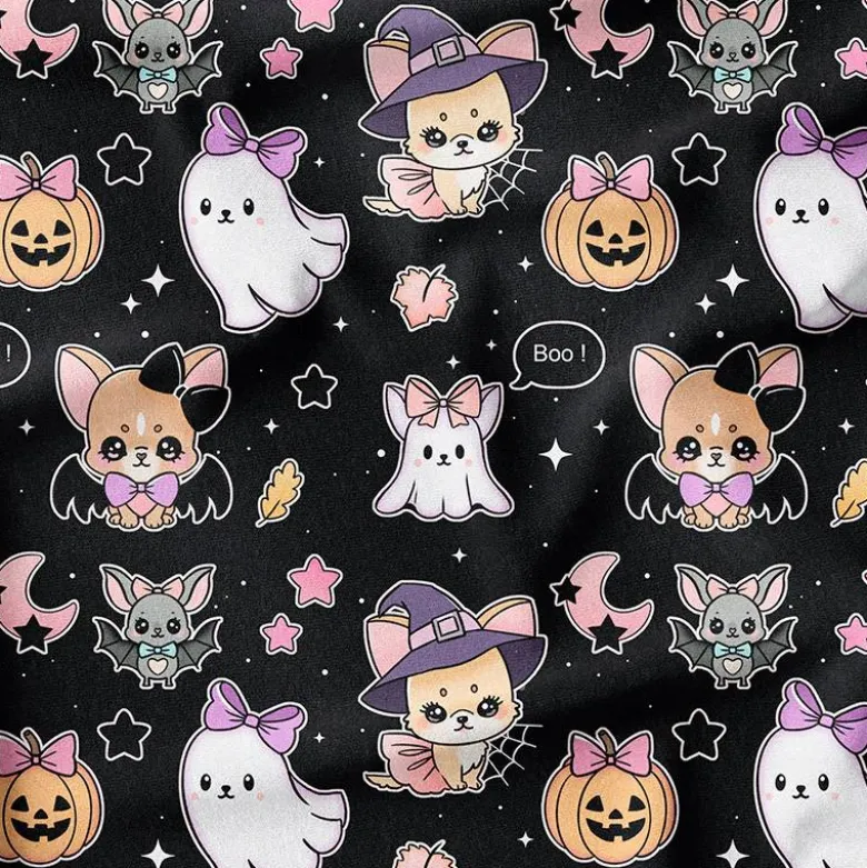 Chiens d'Halloween - Fond noir - Création Jolifox