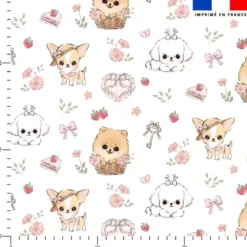 Chiens du printemps - Fond blanc - Création Jolifox