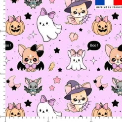 Chiens Halloween - Fond parme - Création Jolifox