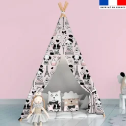 Chiens à Paris - Fond rose - Création Jolifox