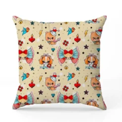 Chien tattoo - Fond beige - Création Jolifox