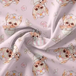 Chien Yorkshire - Fond rose - Création Jolifox