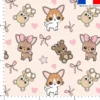 Chihuahua et ours - Fond crème - Création Jolifox