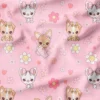 Chihuahua fleurs - Fond rose - Création Jolifox