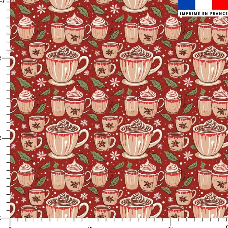Chocolat chaud d'hiver - Fond rouge