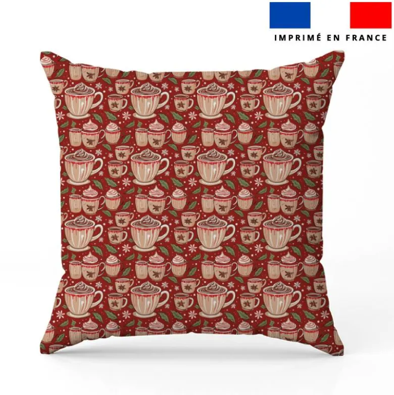 Chocolat chaud d'hiver - Fond rouge