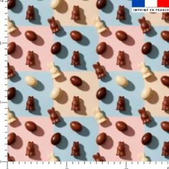 Chocolat de Pâques réaliste - Fond pastel