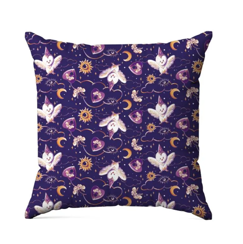 Chouette magicienne - Fond violet foncé - Création Stillistic