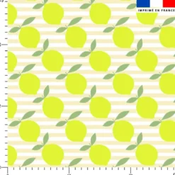Citron effet fluo et rayure beige - Fond blanc