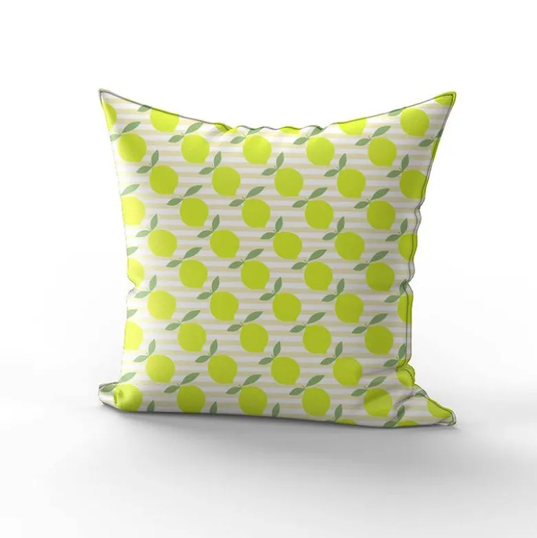 Citron effet fluo et rayure beige - Fond blanc