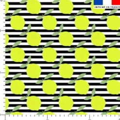 Citron effet fluo et rayure noire - Fond blanc