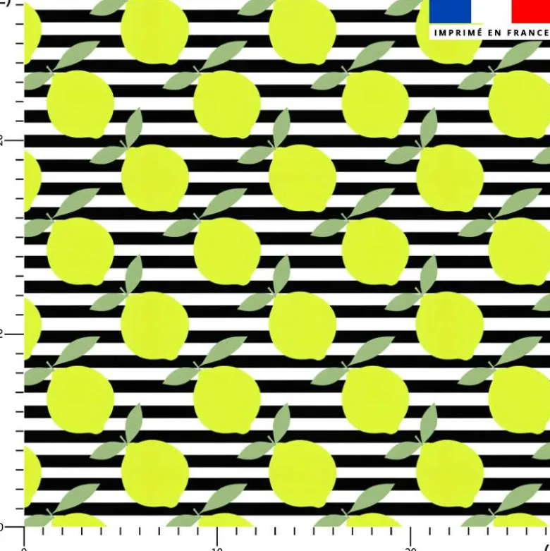 Citron effet fluo et rayure noire - Fond blanc
