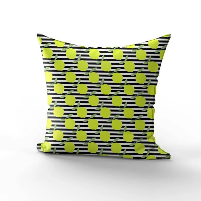 Citron effet fluo et rayure noire - Fond blanc