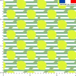 Citron effet fluo et rayure verte - Fond blanc