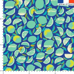 Citron - Fond bleu cobalt - Création Andréa Leonelli