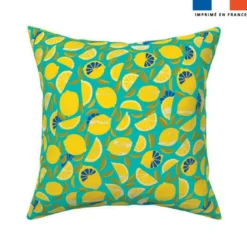 Citron - Fond turquoise - Création Andréa Leonelli