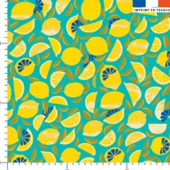 Citron - Fond turquoise - Création Andréa Leonelli