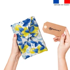 Citron jaune et oiseau bleu - Fond blanc - Création Pilar Berrio