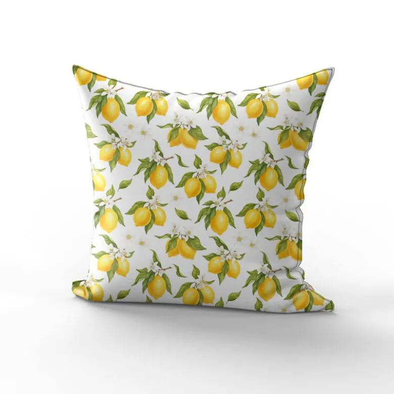 Citrons Et Fleurs Blanches - Fond Blanc